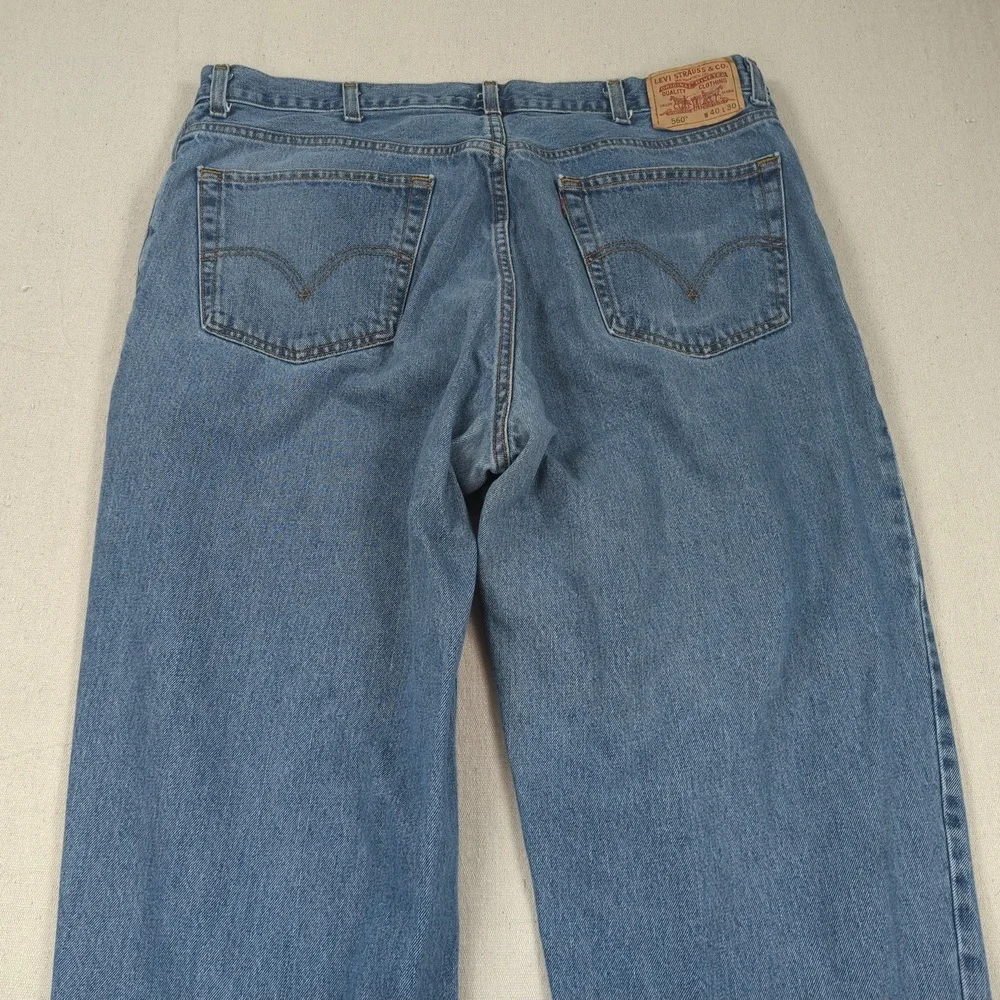 Levis Jeans Mens 40x30 Blue 560 Loose Tapered Relaxed Baggy Dark Wash